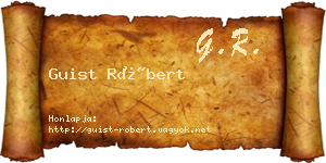 Guist Róbert névjegykártya